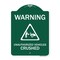 Signmission Warning Unauthorized Vehicles Crushed W/ Graphic, Green & White Alum Sign, 18" x 24", GW-1824-22709 A-DES-GW-1824-22709 - alternate 1
